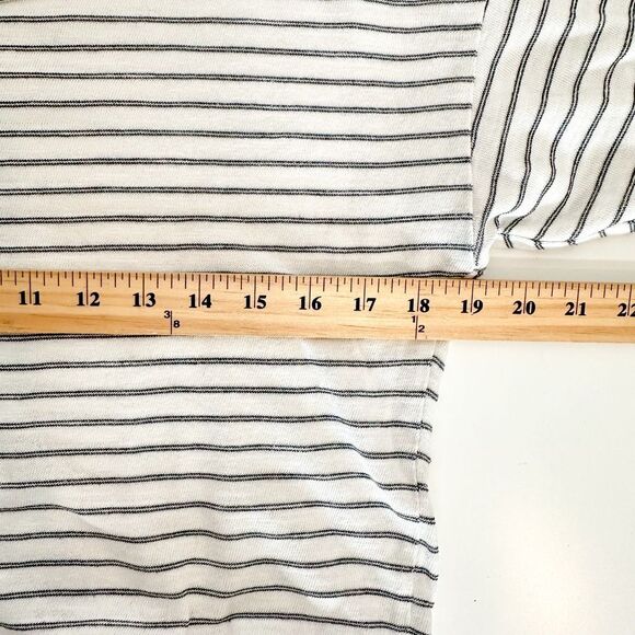 Current Elliott The Painter Tee Long Sleeve Dress Striped Cream 100% Cotton XS - Picture 7 of 9